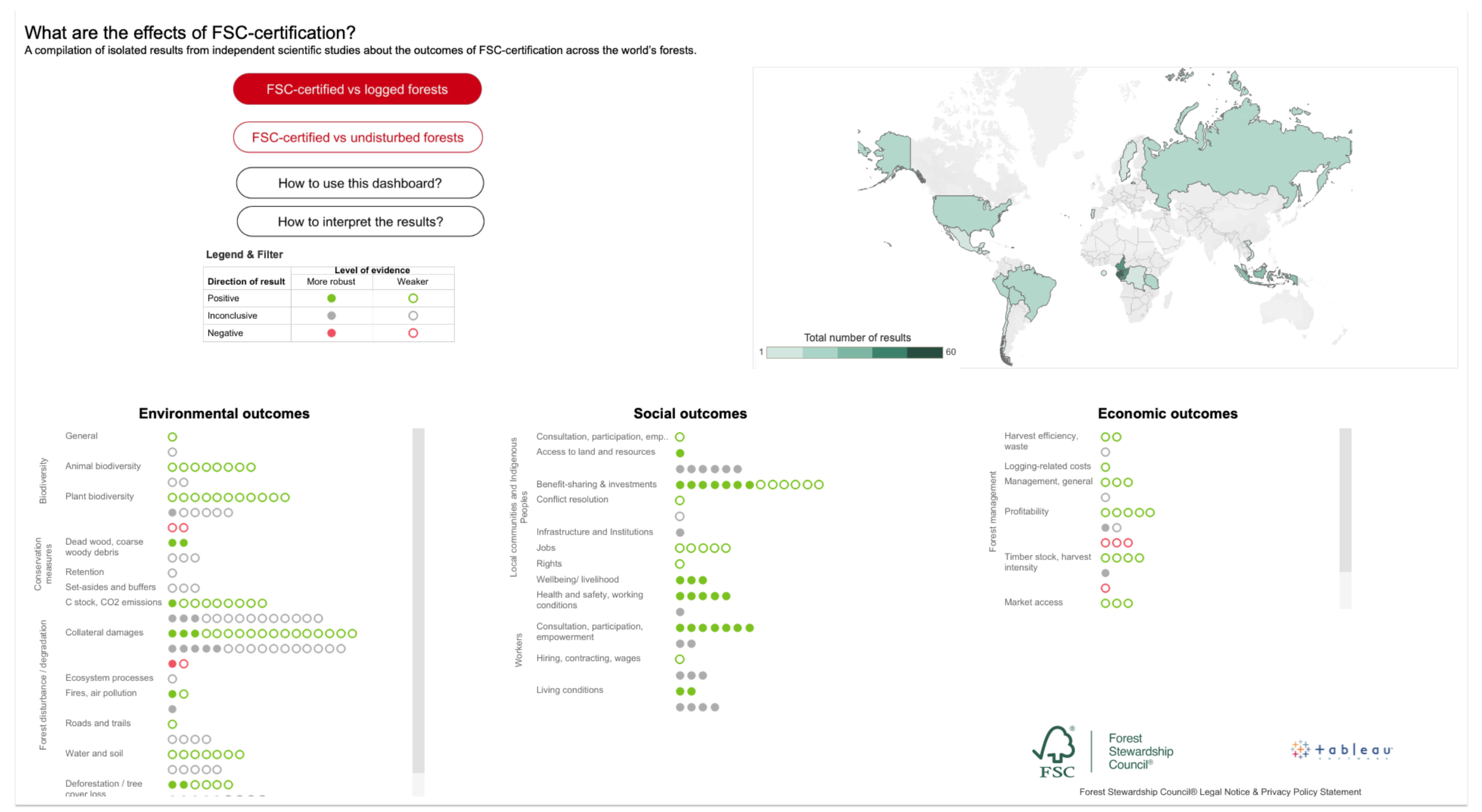 a screenshot from the FSC dashboard map